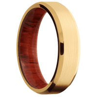 14K Yellow Gold + Satin , Polish Finish + Padauk