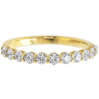 14K Yellow Gold band with 11 Round Lab Grown Diamond having TCW-.55