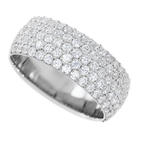 14K White Gold band with 88 Round Lab Grown Diamond having TCW-1.32