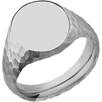 Medium Oval signet ring (16x13mm) in Titanium, with a Wide style band.