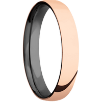 14K Rose Gold + Polish Finish + Zirconium