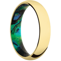 22K Yellow Gold + Polish Finish + Abalone