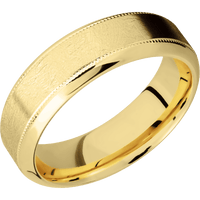 14K Yellow Gold + Distressed , Polish Finish
