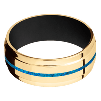 22K Yellow Gold + Polish , Polish Finish + Black