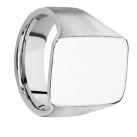 Large Rectangle signet ring (20x14.5mm) in 10K White Gold, with a Wide style band.