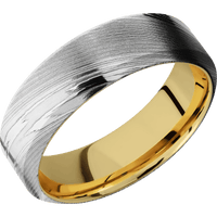 Damascus + Polish Finish + 10K Yellow Gold