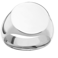 Large Circle signet ring (18mm) in Cobalt Chrome, with a Wide style band.