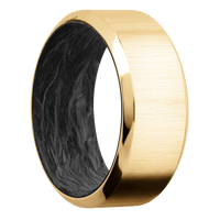 10K Yellow Gold + Crosssatin , Polish Finish + Forged Carbon Fiber
