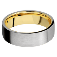 Titanium + Satin Finish + 14K Yellow Gold