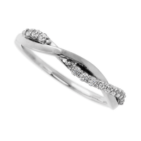 14K White Gold band with 13 Round Lab Grown Diamond having TCW-.2