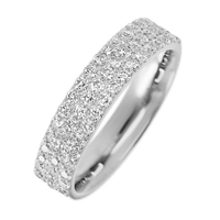 14K White Gold band with 55 Round Lab Grown Diamond having TCW-.82