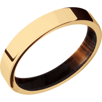 14K Yellow Gold + Polish Finish + Cocobolo