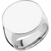 Extra Large Circle signet ring (22mm ) in Palladium Silver, with a Wide style band.