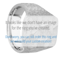 Large Rectangle signet ring (20x14.5mm) in Palladium Silver, with a Wide style band, a Green Abalone inlay.