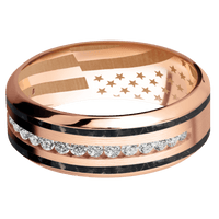 10K Rose Gold + Satin , Polish Finish