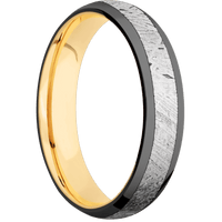 Zirconium + Polish Finish + 14K Yellow Gold