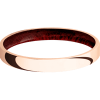 14K Rose Gold + Polish Finish + Blood Wood
