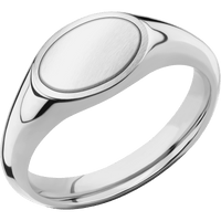 Small Horizontal Oval signet ring (12x9mm) in Cobalt Chrome, with a Wide style band, a Platinum inlay.