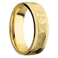 14K Yellow Gold + Rock , Satin Finish