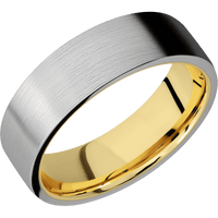 Titanium + Satin Finish + 14K Yellow Gold