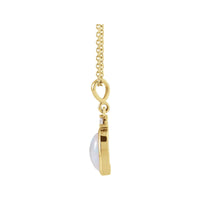 14K Yellow Gold 6x4 mm Natural Ethiopian Opal & .015 CT Natural Diamond 16-18" Necklace