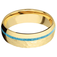 10K Yellow Gold + Hammer , Polish Finish