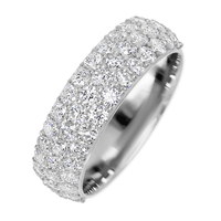 14K White Gold band with 46 Round Lab Grown Diamond having TCW-1.38