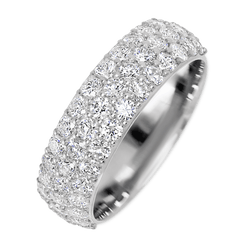 14K White Gold band with 46 Round Lab Grown Diamond having TCW-1.38
