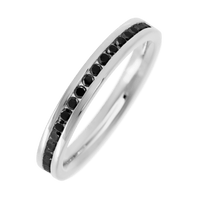 14K White Gold band with 21 Round Black Diamond having TCW-.32