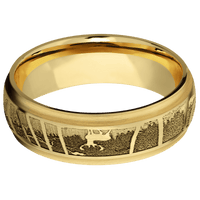 14K Yellow Gold + Satin , Satin Finish