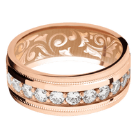 14K Rose Gold + Polish , Bead Finish