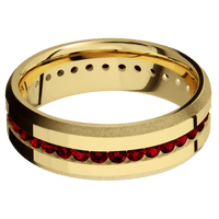 14K Yellow Gold + Polish , Sand Finish