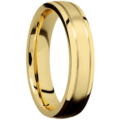10K Yellow Gold + Satin , Polish Finish
