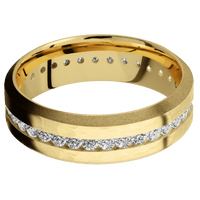 14K Yellow Gold + Hammer , Sand Finish