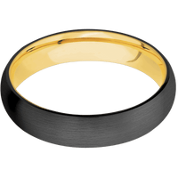 Zirconium + Satin Finish + 18K Yellow Gold