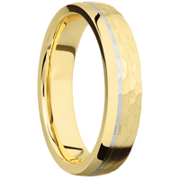 18K Yellow Gold + Hammer , Polish Finish
