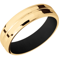14K Yellow Gold + Polish , Polish Finish + Black