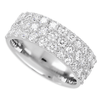 18K White Gold band with 37 Round Lab Grown Diamond having TCW-1.85
