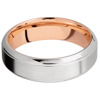 Platinum + Satin , Polish Finish + 10K Rose Gold