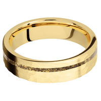 14K Yellow Gold + Hammer , Hammer Finish