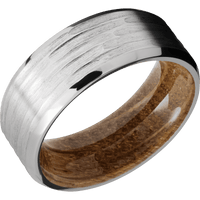 18K White Gold + Treebarkh , Polish Finish + Whiskey Barrel