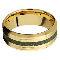 10K Yellow Gold + Treebarkh , Satin Finish