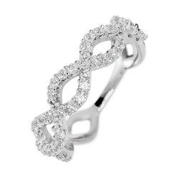 14K White Gold band with 46 Round Lab Grown Diamond having TCW-.69