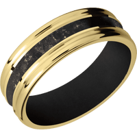 18K Yellow Gold + Polish , Polish Finish + Black
