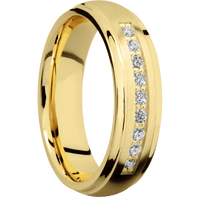 14K Yellow Gold + Satin , Polish Finish