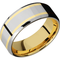 Titanium + Polish , Polish Finish + 14K Yellow Gold