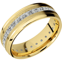 14K Yellow Gold + Sand , Polish Finish