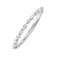 14K White Gold band with 7 Round and 6 Marquise Lab Grown Diamond having TCW-.28