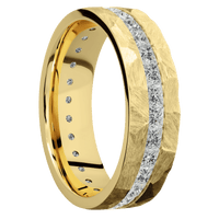 14K Yellow Gold + Rock Finish