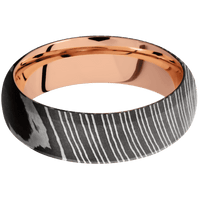 Damascus + Acid Finish + 10K Rose Gold
